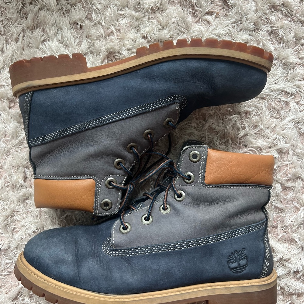 Timberland Blue and Tan Boots